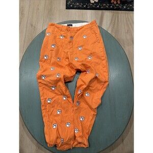 Pennington & Bailes Clemson Paw Print Stadium Pants Orange Size 33